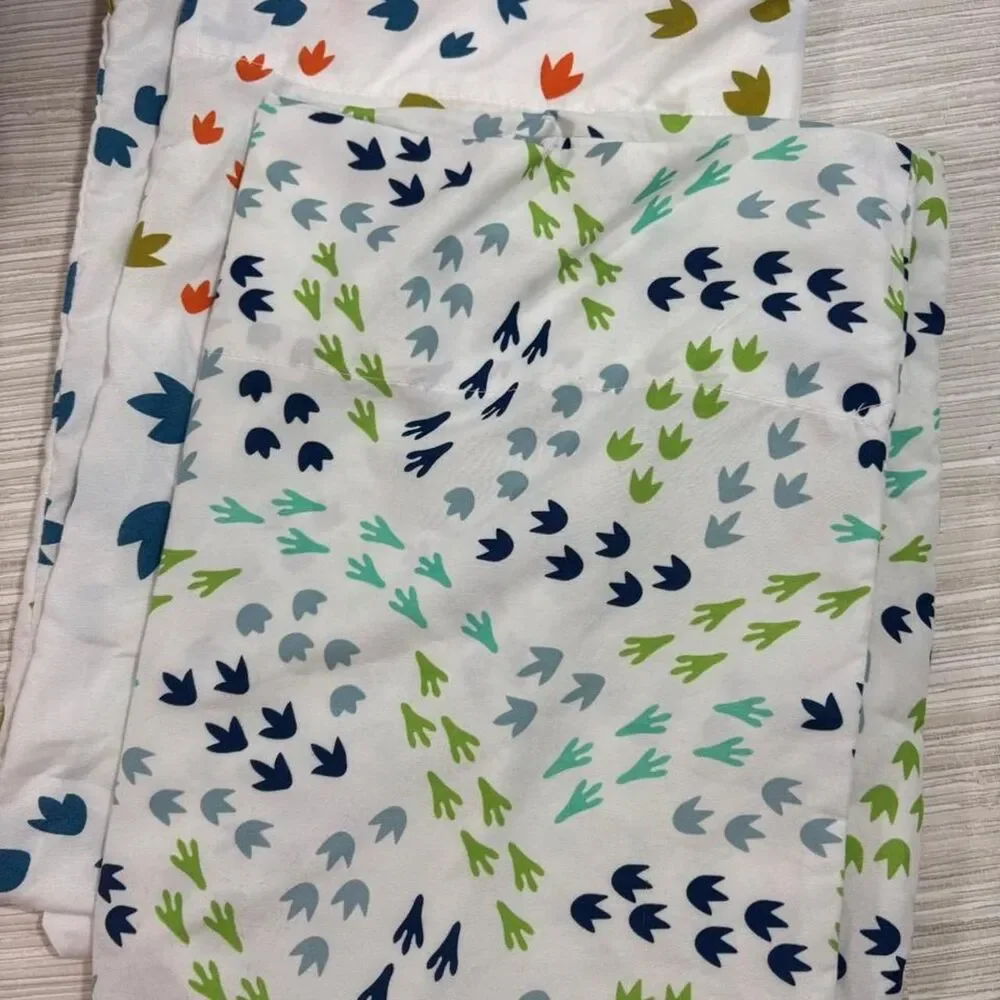 DREAM FACTORY Dinosaur prints pillowcase set of 2 white with multicolor prints